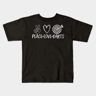 Darts design - peace love darts, darts lover Kids T-Shirt